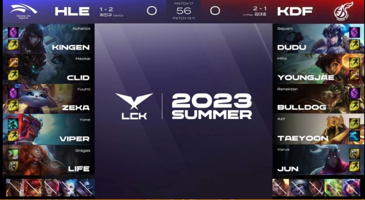 《英雄联盟》2023 LCK夏季赛赛报：给小老弟们上堂打团课！Clid节奏不断双C团战发力 HLE拿首局
